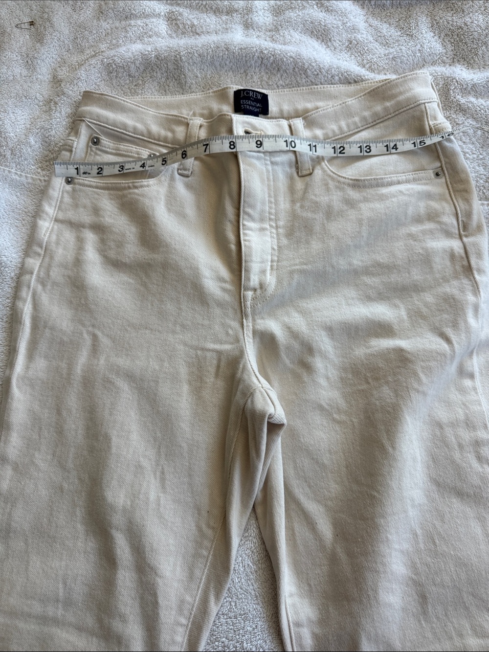 J. Crew High-Rise Straight Jeans in Off-White